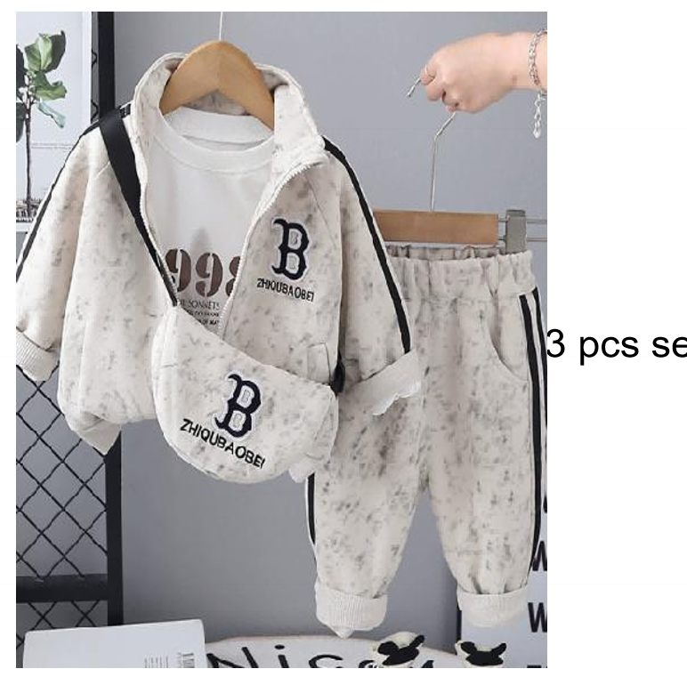 Light Grey Hooded Children Set JSK-CC-013 photo 2
