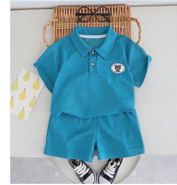 Blue Polo and Shorts Children Set JSK-CC-018 photo 2