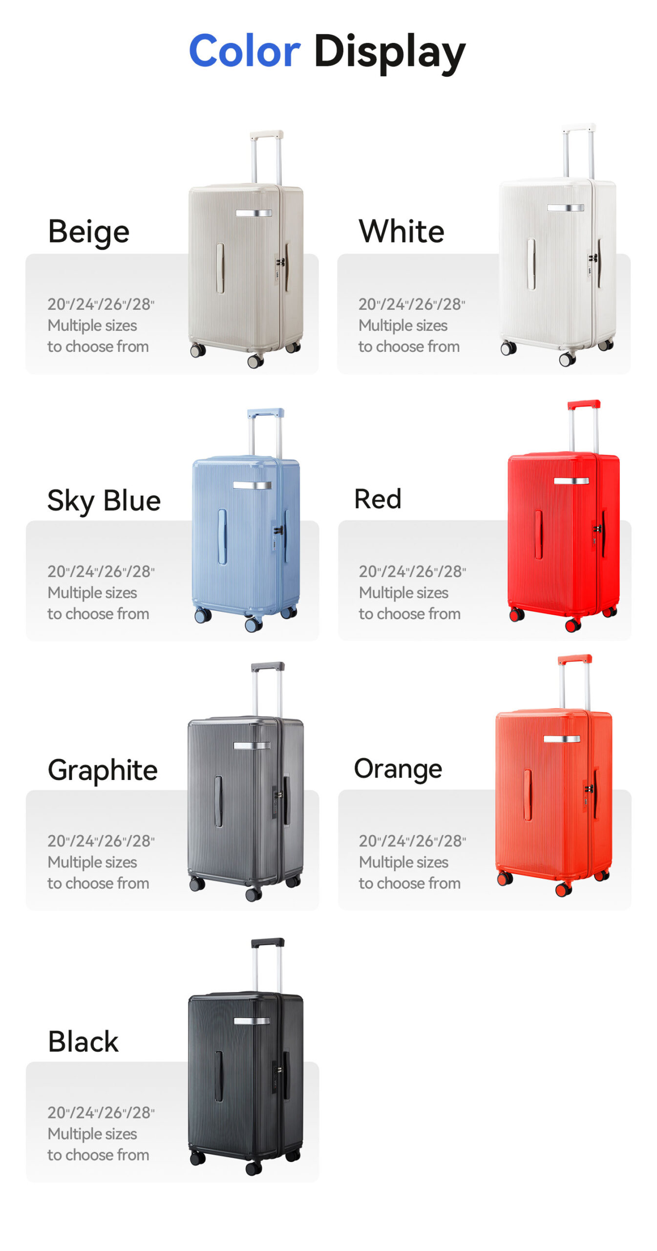 Ribbed Hard-Shell Spinner Luggage Set - Multiple Colours view 21