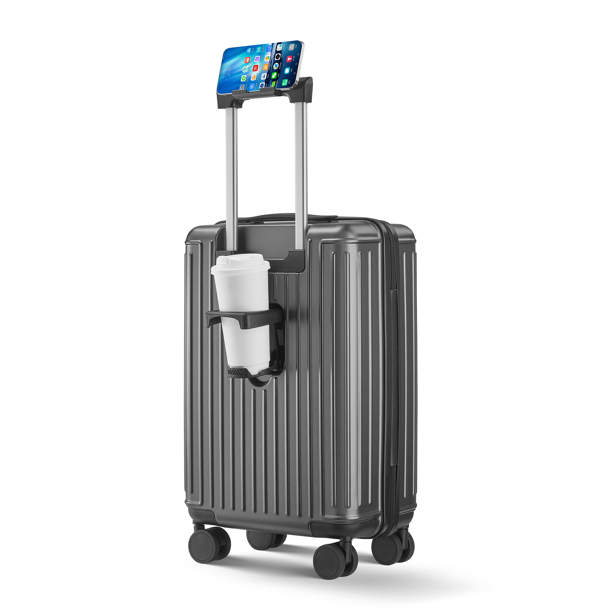 Phone-Stand Hard-Shell Spinner Suitcase - Multiple Colours view 27