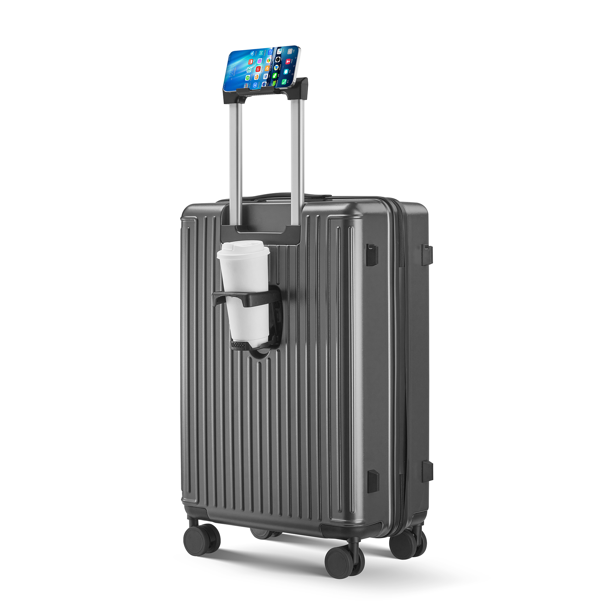 Phone-Stand Hard-Shell Spinner Suitcase - Multiple Colours view 31