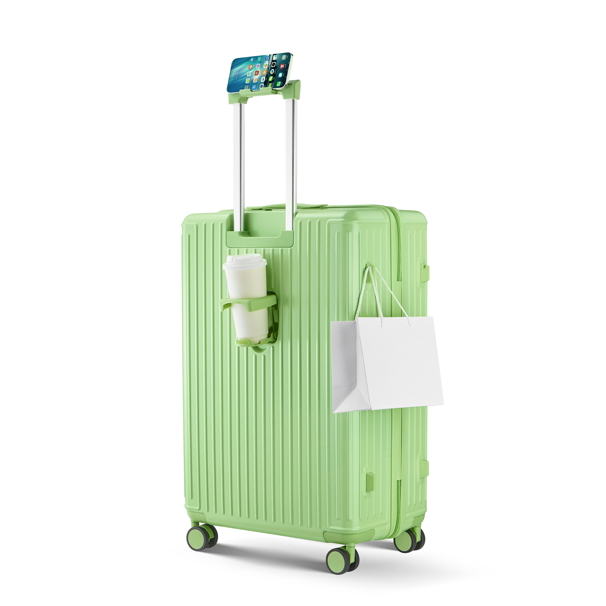 Phone-Stand Hard-Shell Spinner Suitcase - Multiple Colours view 55