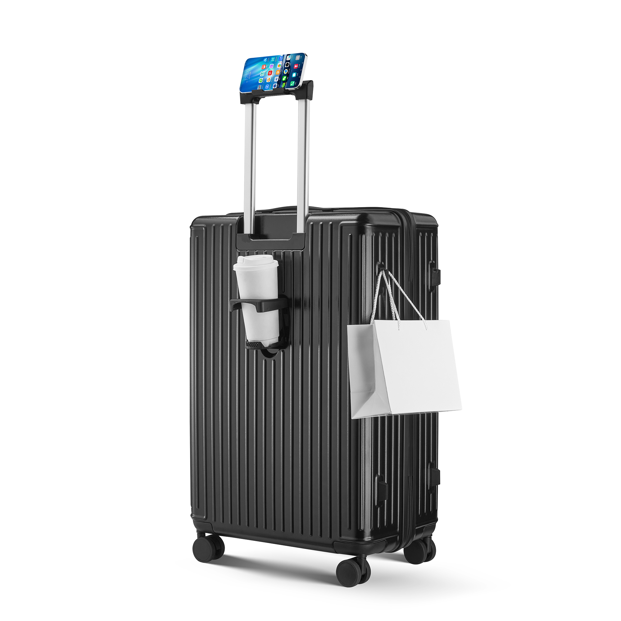Phone-Stand Hard-Shell Spinner Suitcase - Multiple Colours view 64