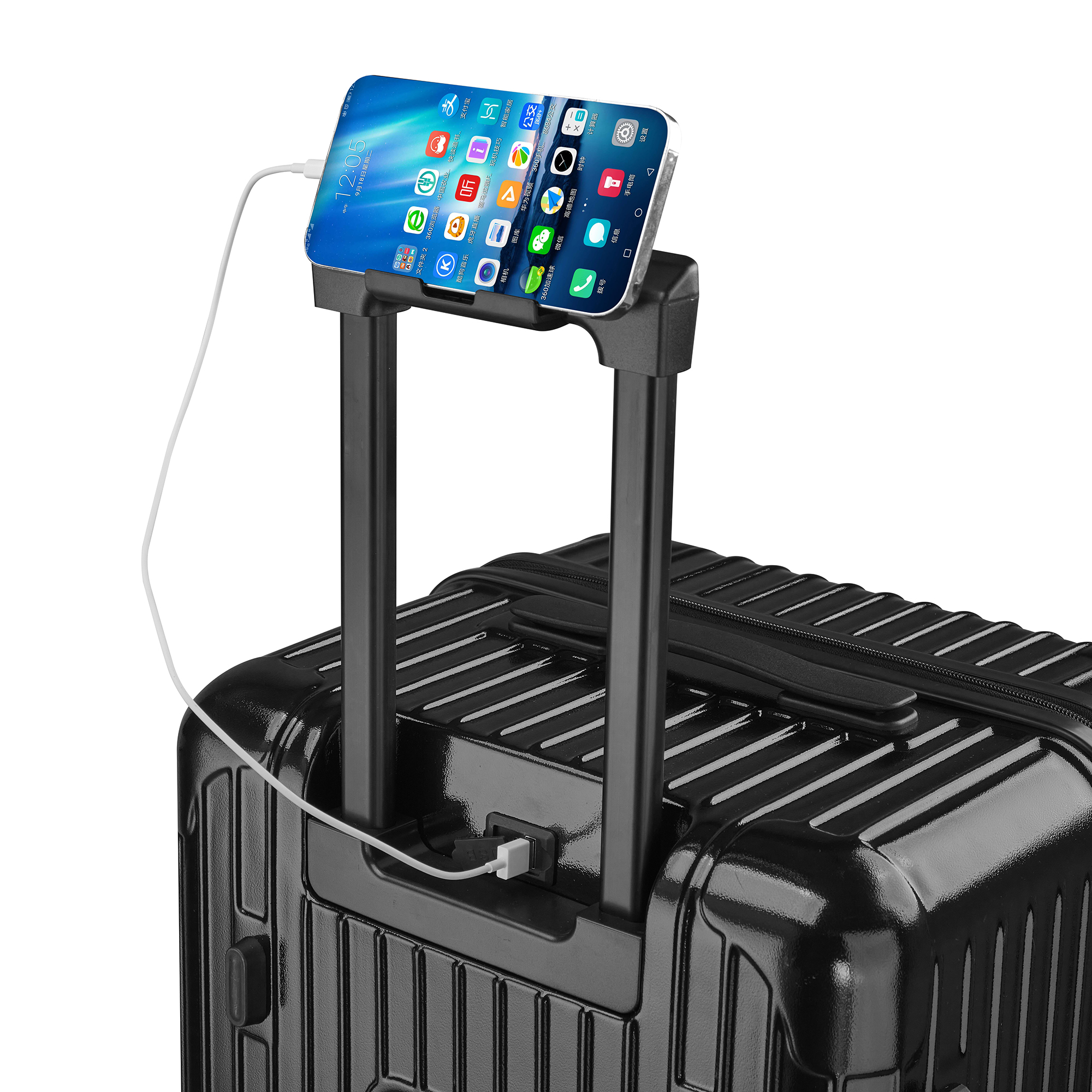 Organiser Hard-Shell Spinner Suitcase with Phone Stand view 36