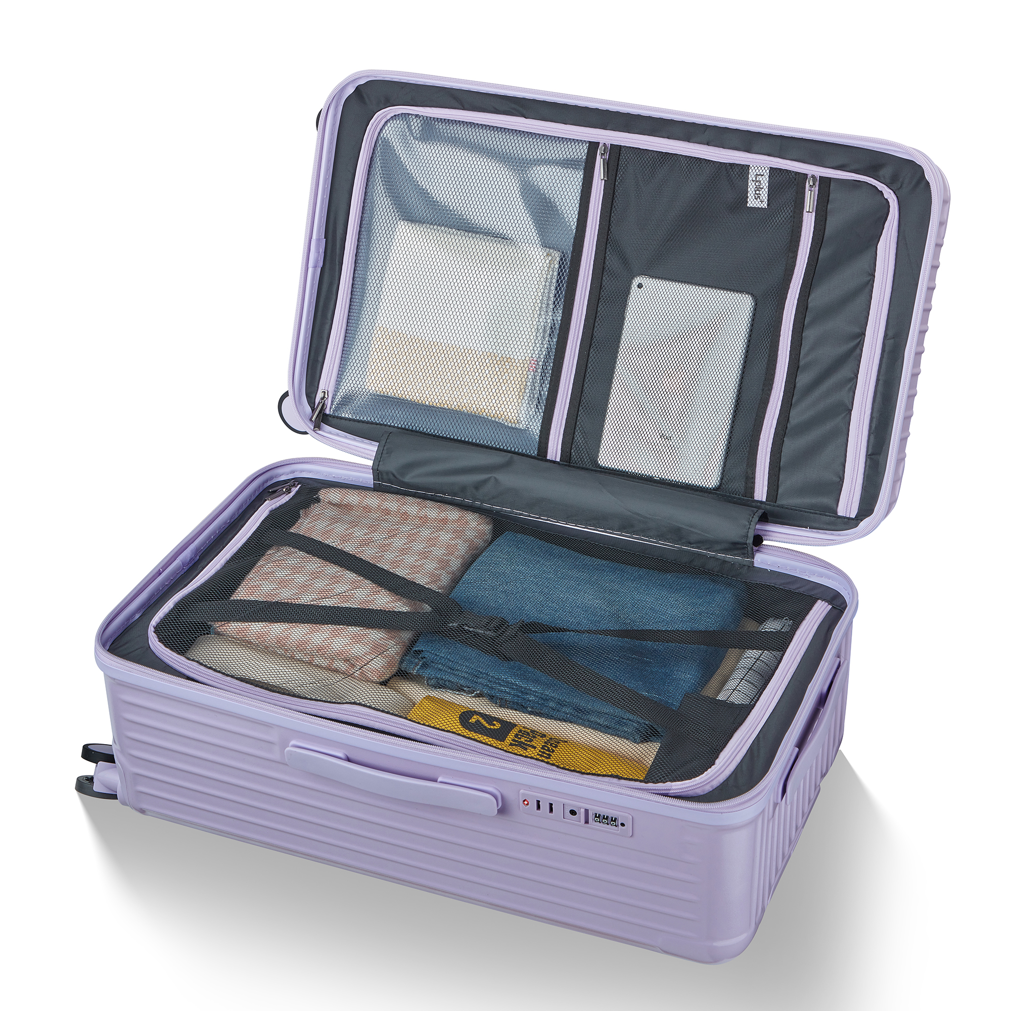 Organiser Hard-Shell Spinner Suitcase with Phone Stand view 38