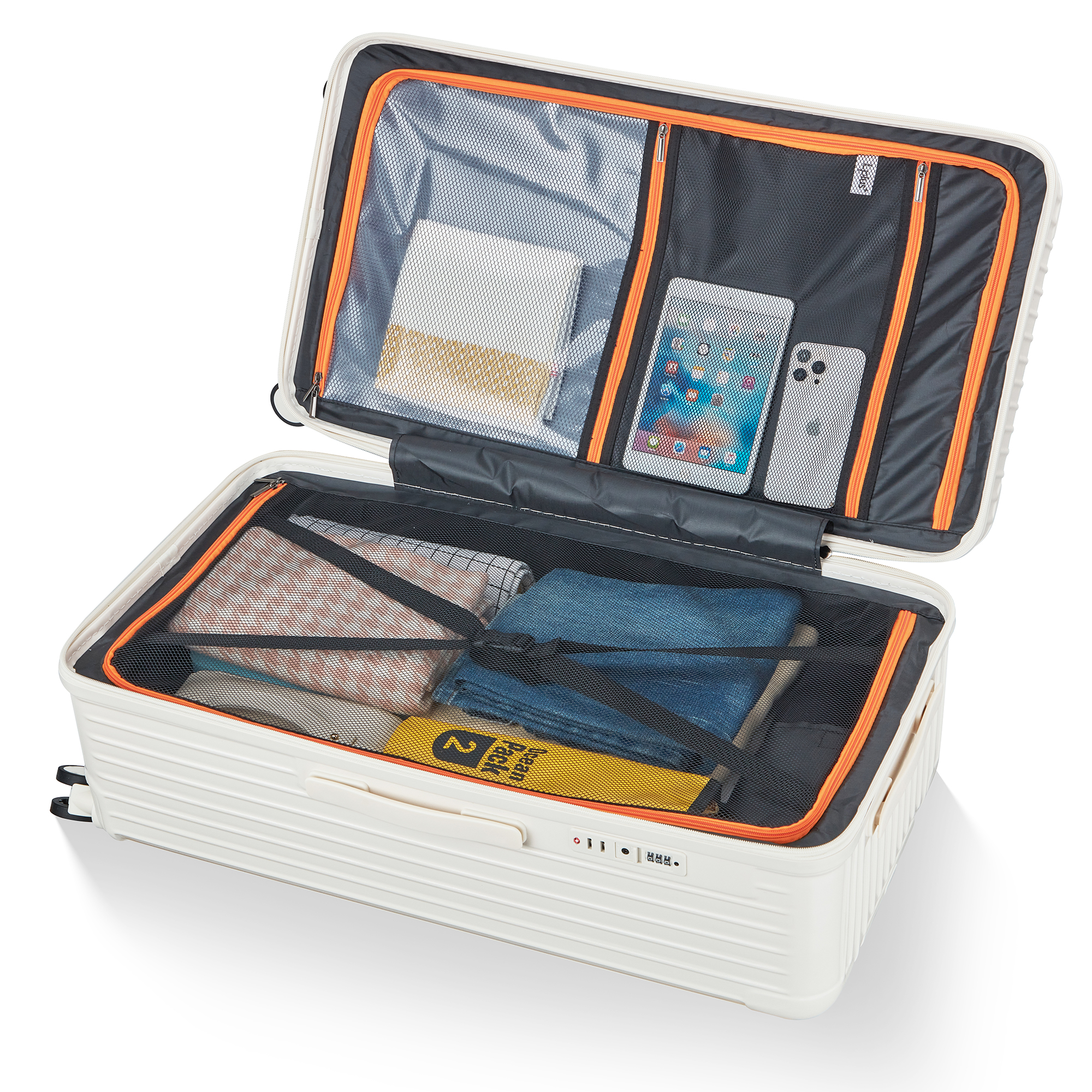 Organiser Hard-Shell Spinner Suitcase with Phone Stand view 42