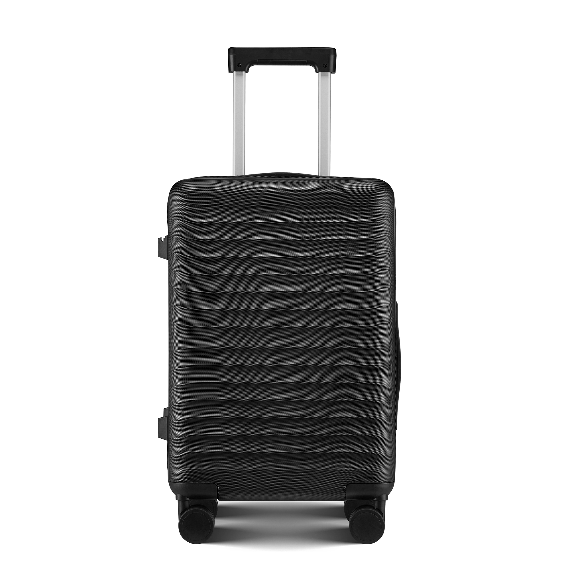 Wave-Ribbed Hard-Shell Spinner Luggage Set with Phone Stand view 4