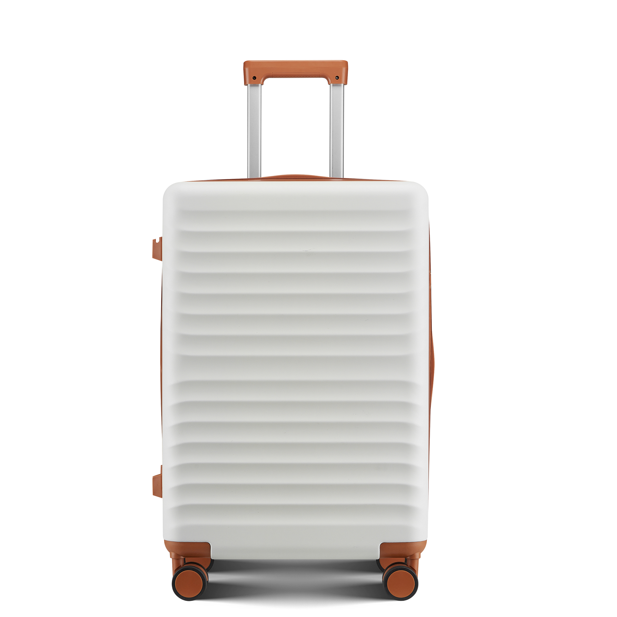 Wave-Ribbed Hard-Shell Spinner Luggage Set with Phone Stand view 7