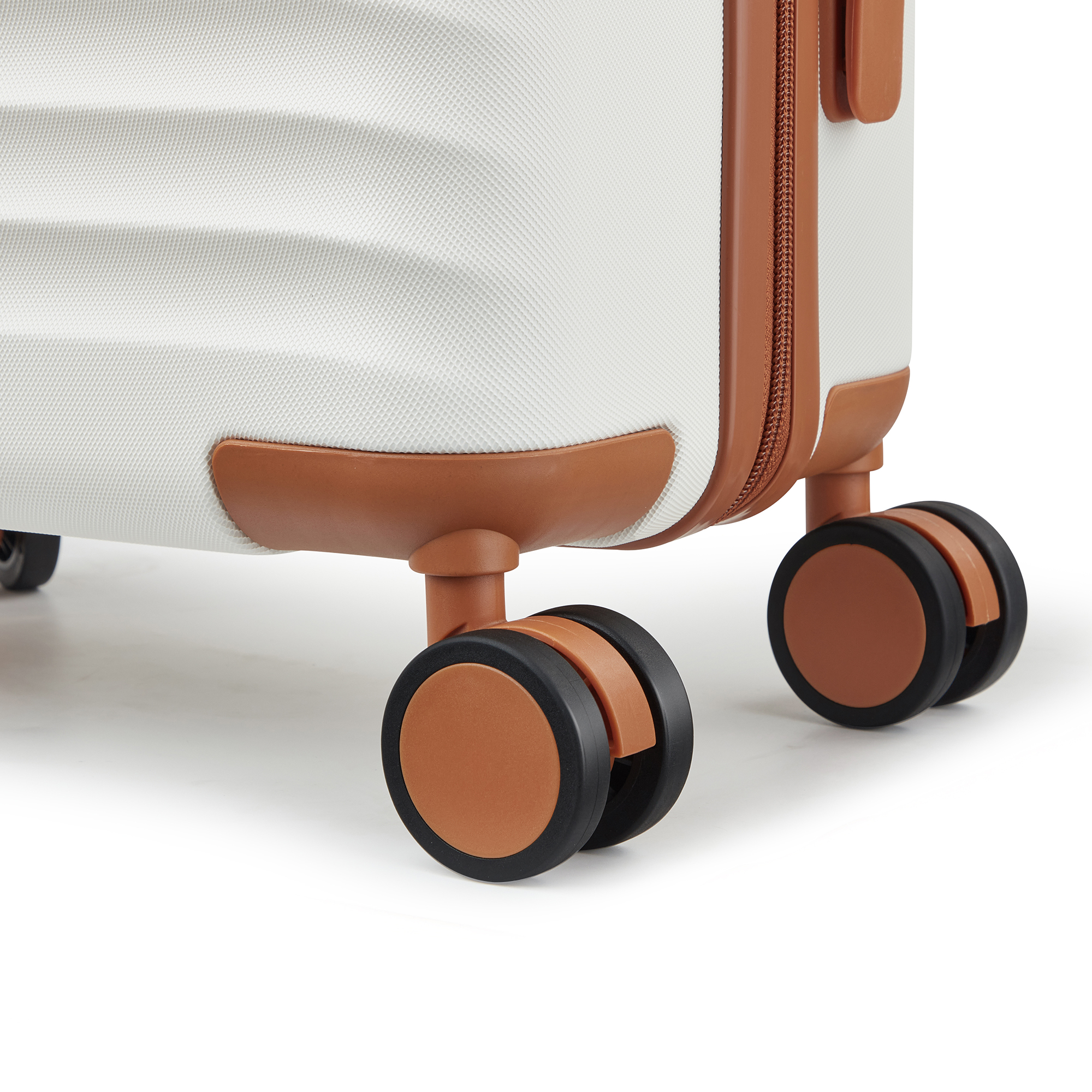 Wave-Ribbed Hard-Shell Spinner Luggage Set with Phone Stand view 24