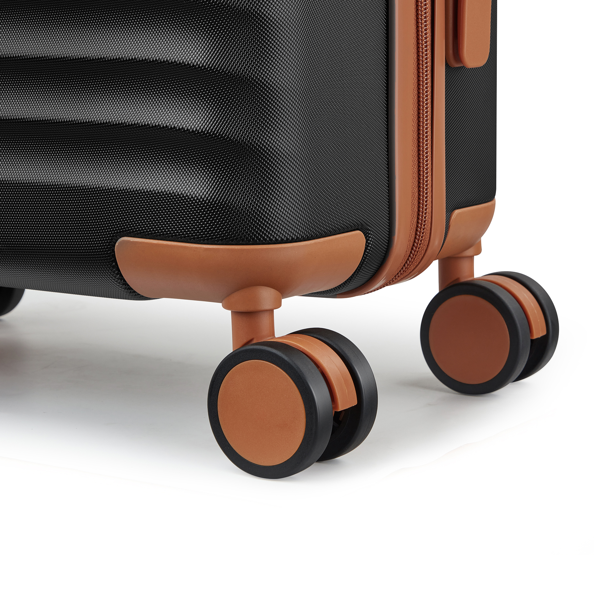 Wave-Ribbed Hard-Shell Spinner Luggage Set with Phone Stand view 26