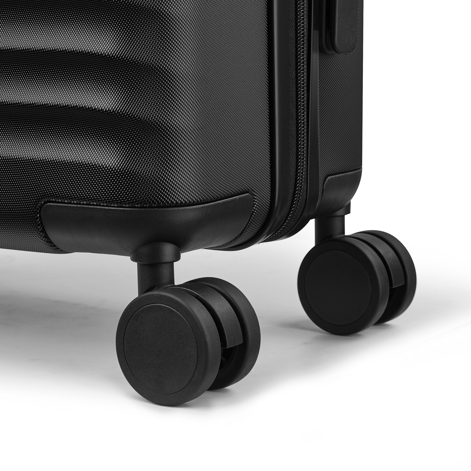 Wave-Ribbed Hard-Shell Spinner Luggage Set with Phone Stand view 27