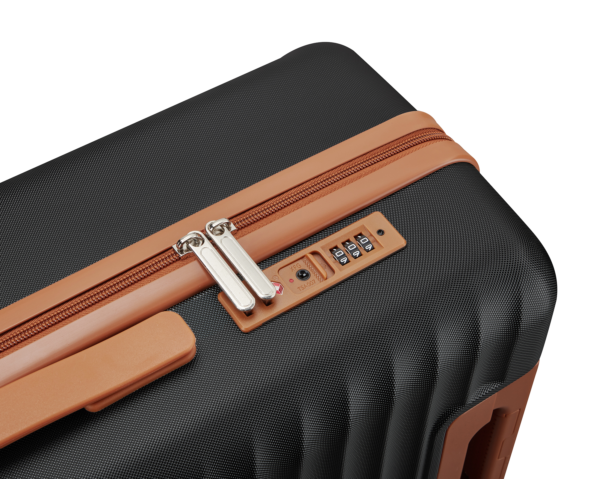 Wave-Ribbed Hard-Shell Spinner Luggage Set with Phone Stand view 33