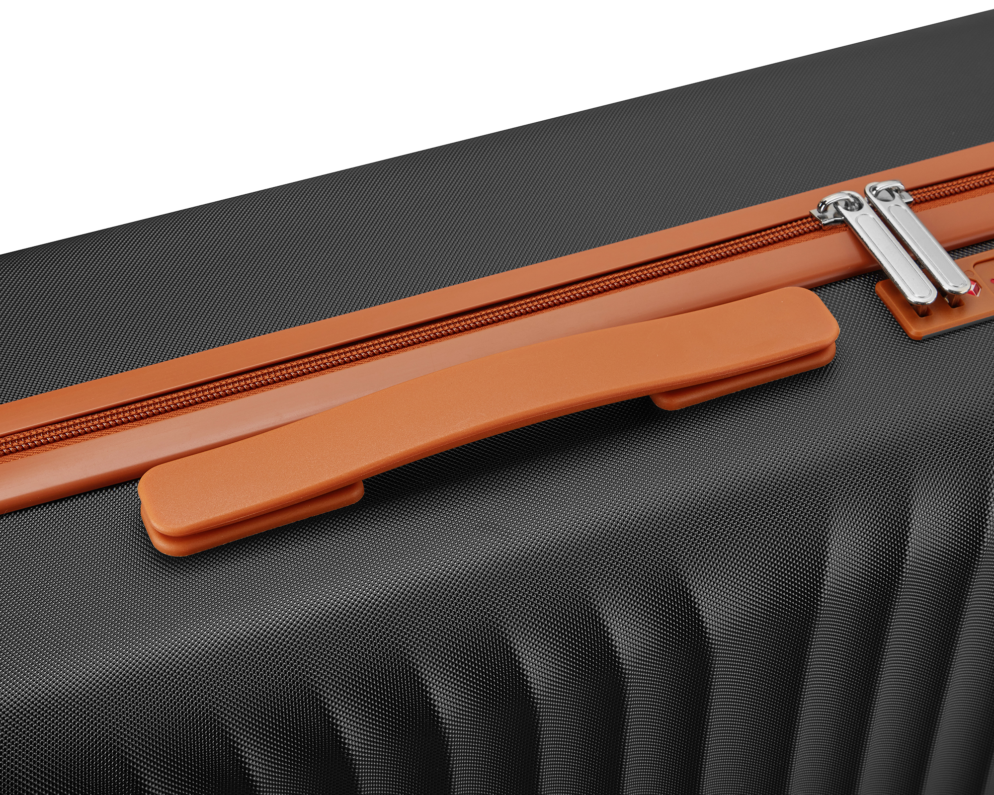 Wave-Ribbed Hard-Shell Spinner Luggage Set with Phone Stand view 36