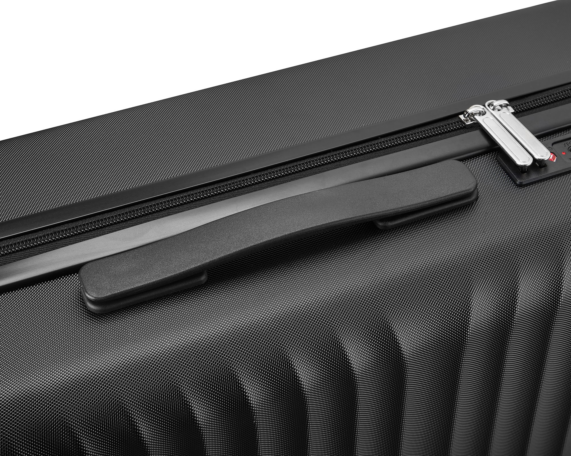 Wave-Ribbed Hard-Shell Spinner Luggage Set with Phone Stand view 37