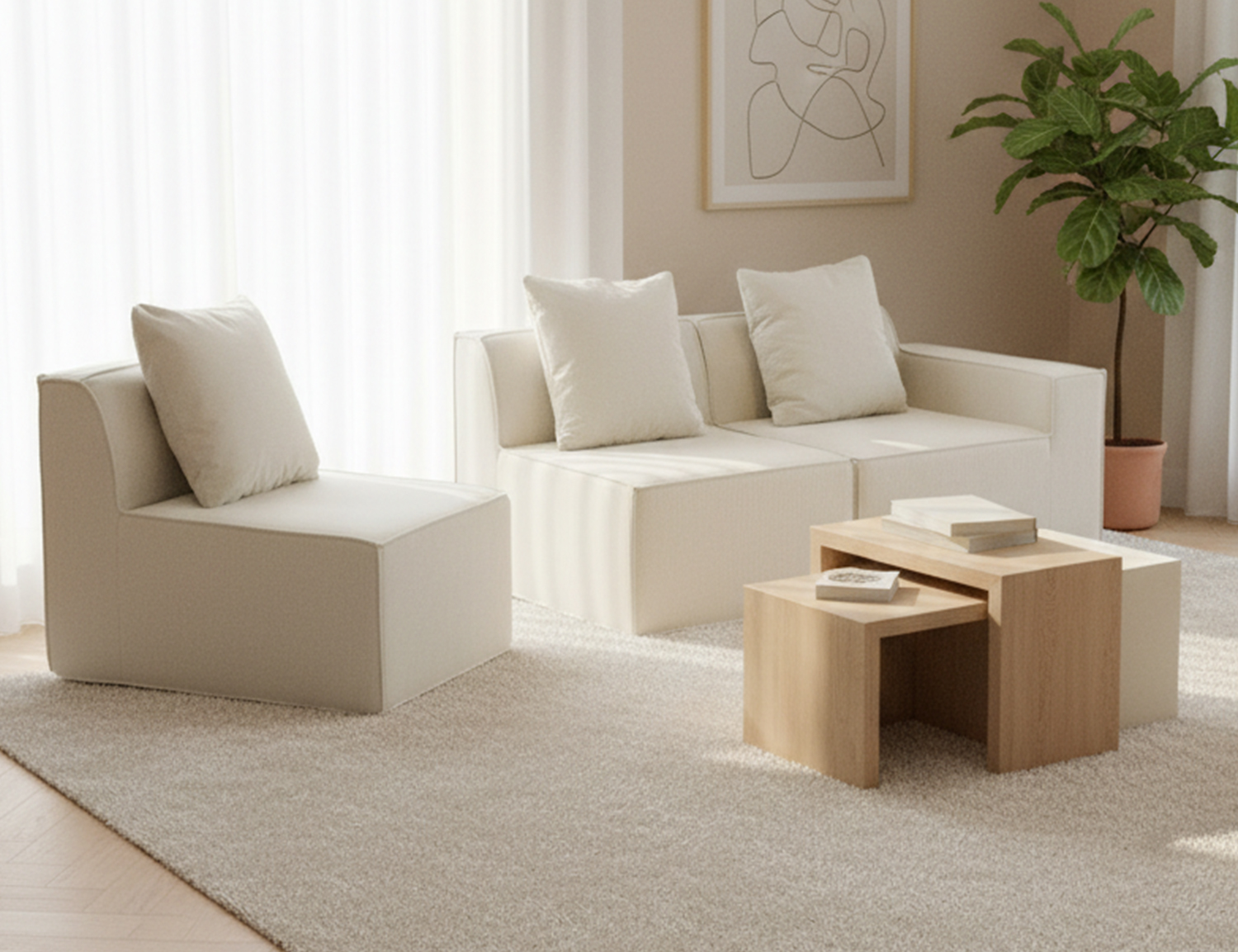 Large Modular Compressible Sofa view 12