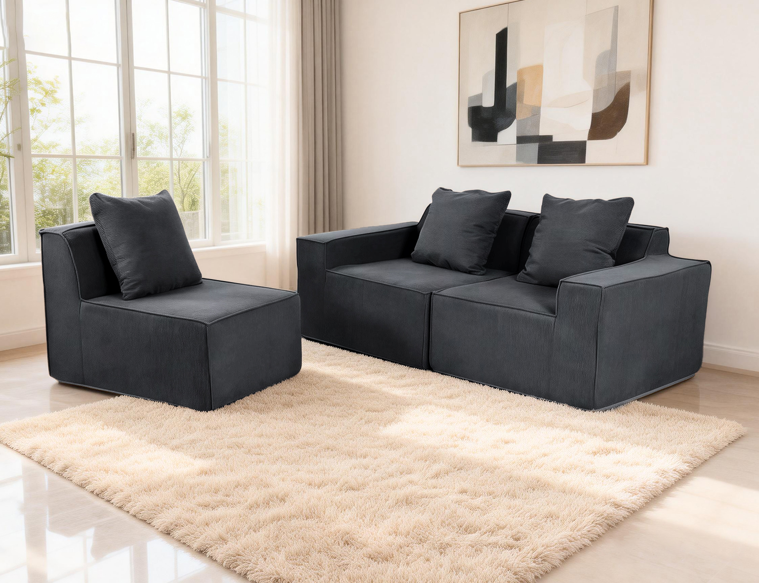 Large Modular Compressible Sofa view 25