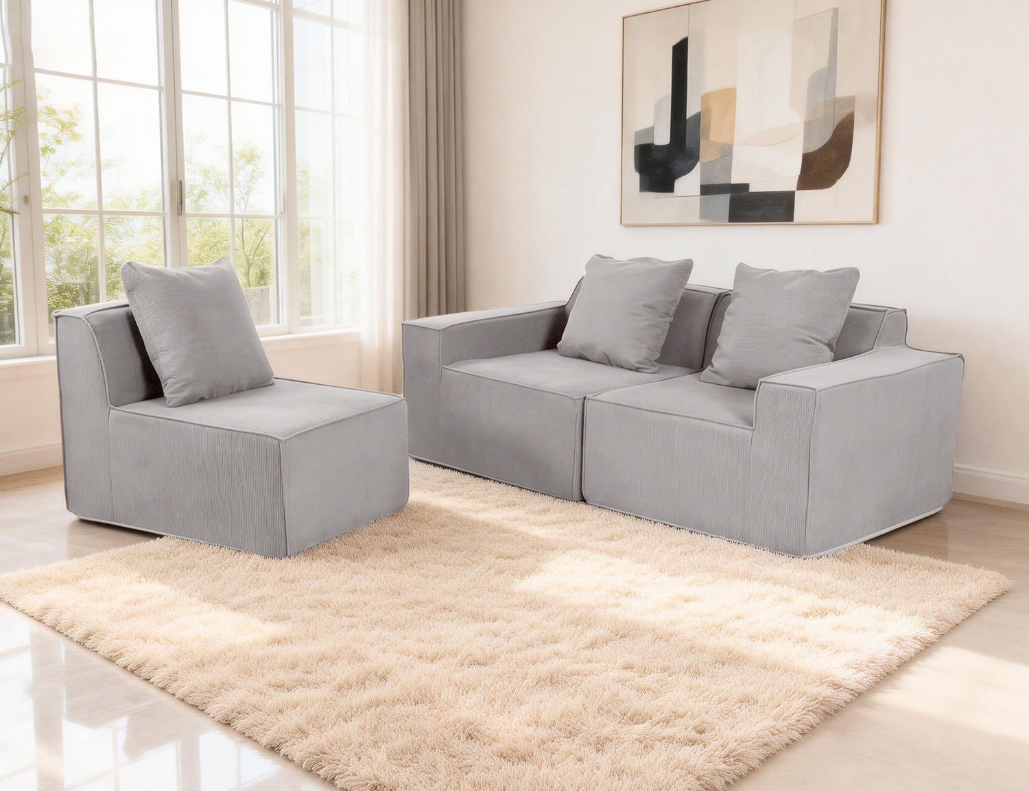 Large Modular Compressible Sofa view 53