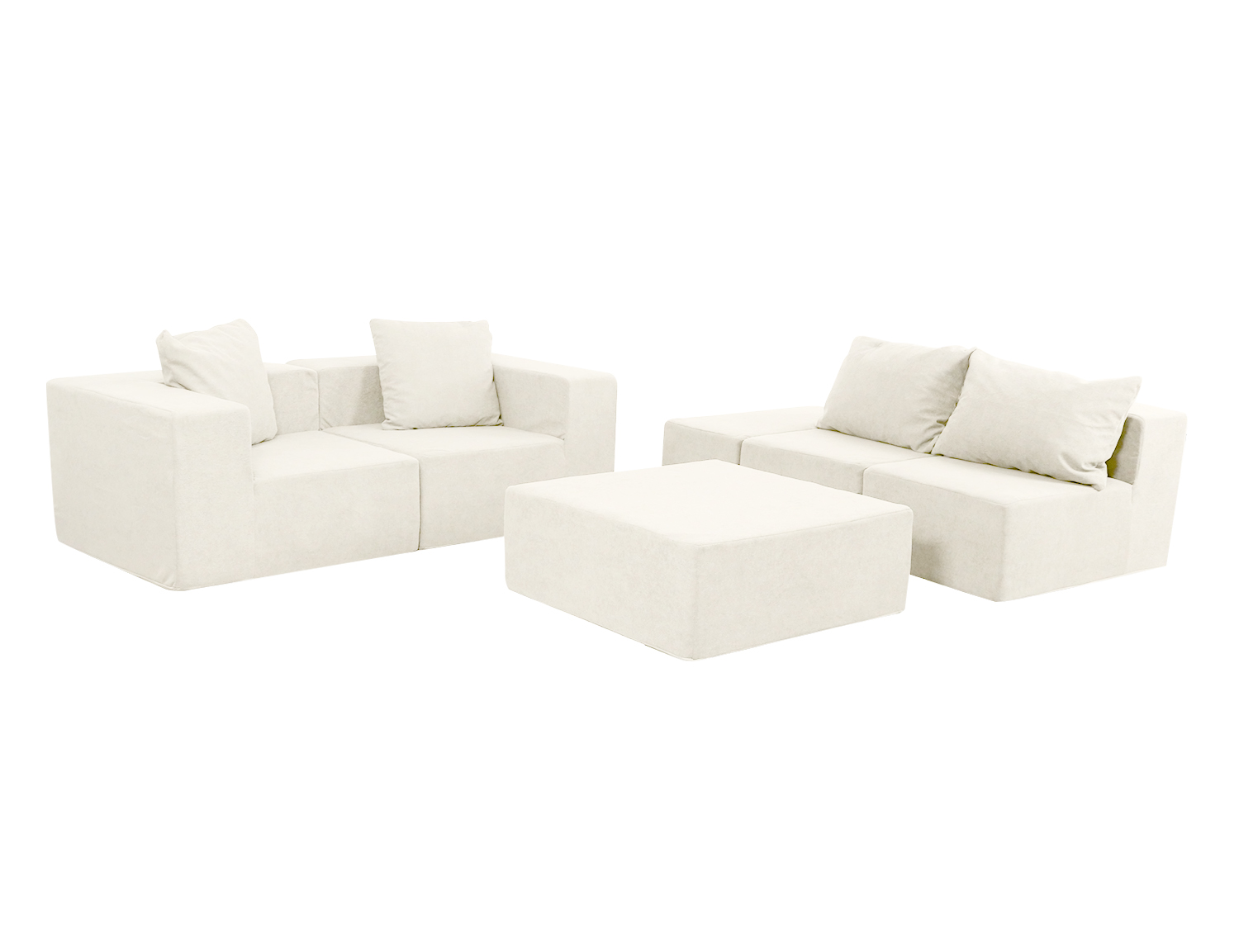 Large Breathable-Plush Sofa With Ottomans view 6