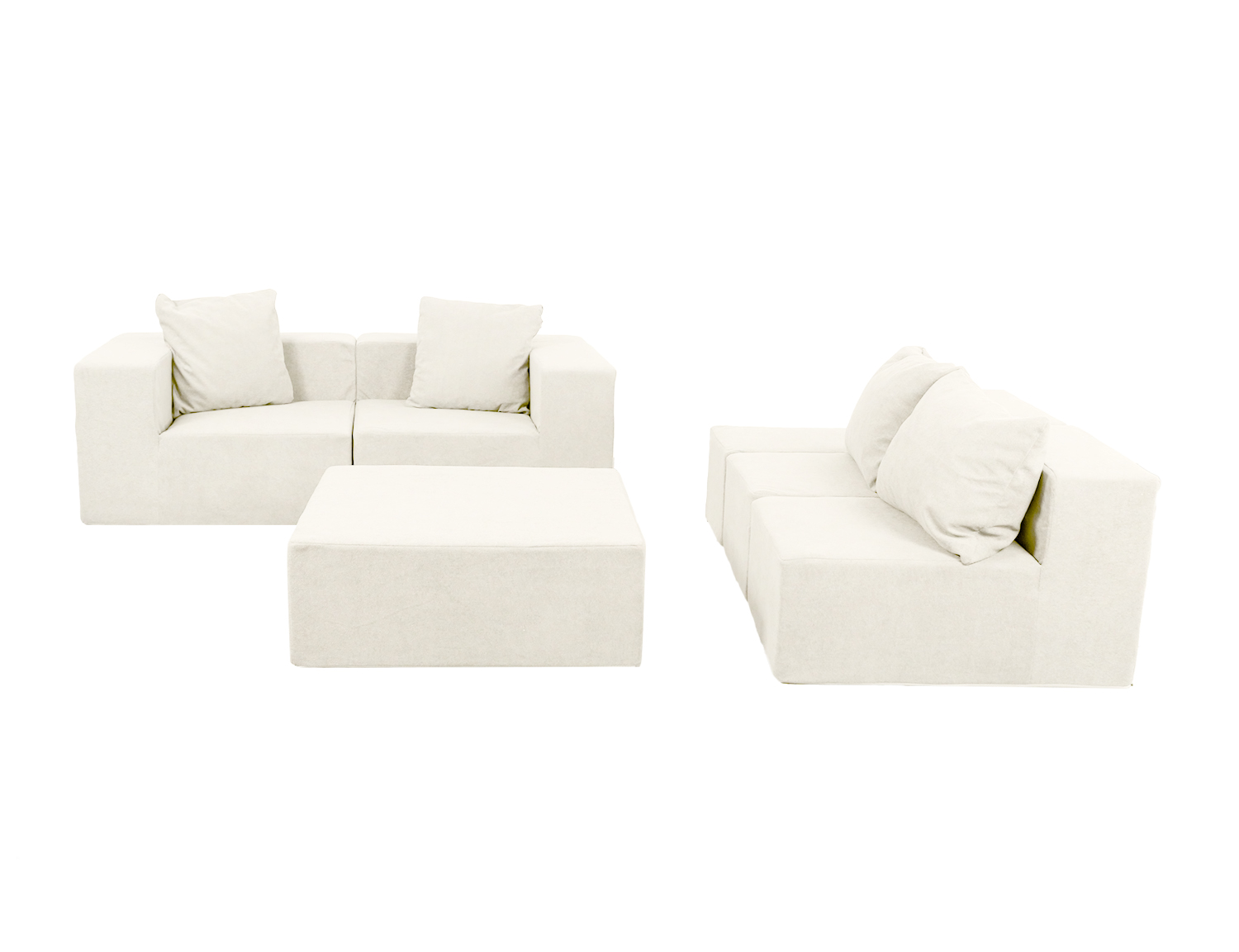 Large Breathable-Plush Sofa With Ottomans view 7