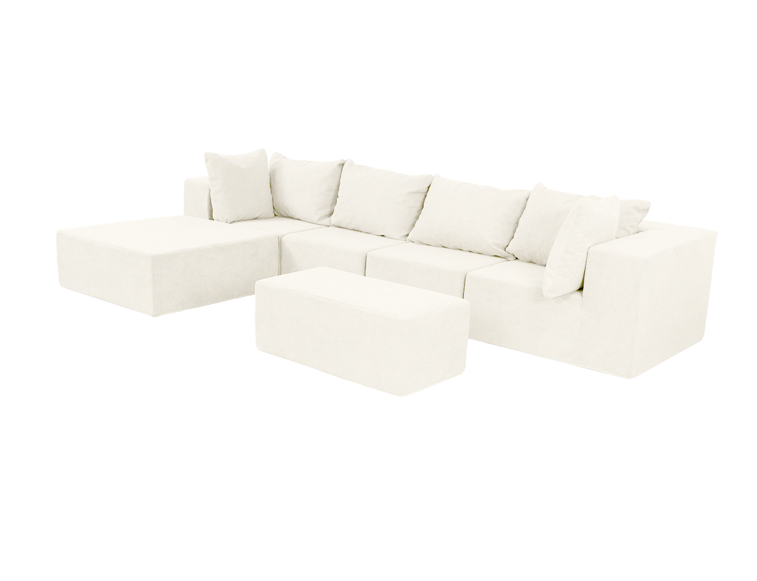 Large Breathable-Plush Sofa With Ottomans view 8