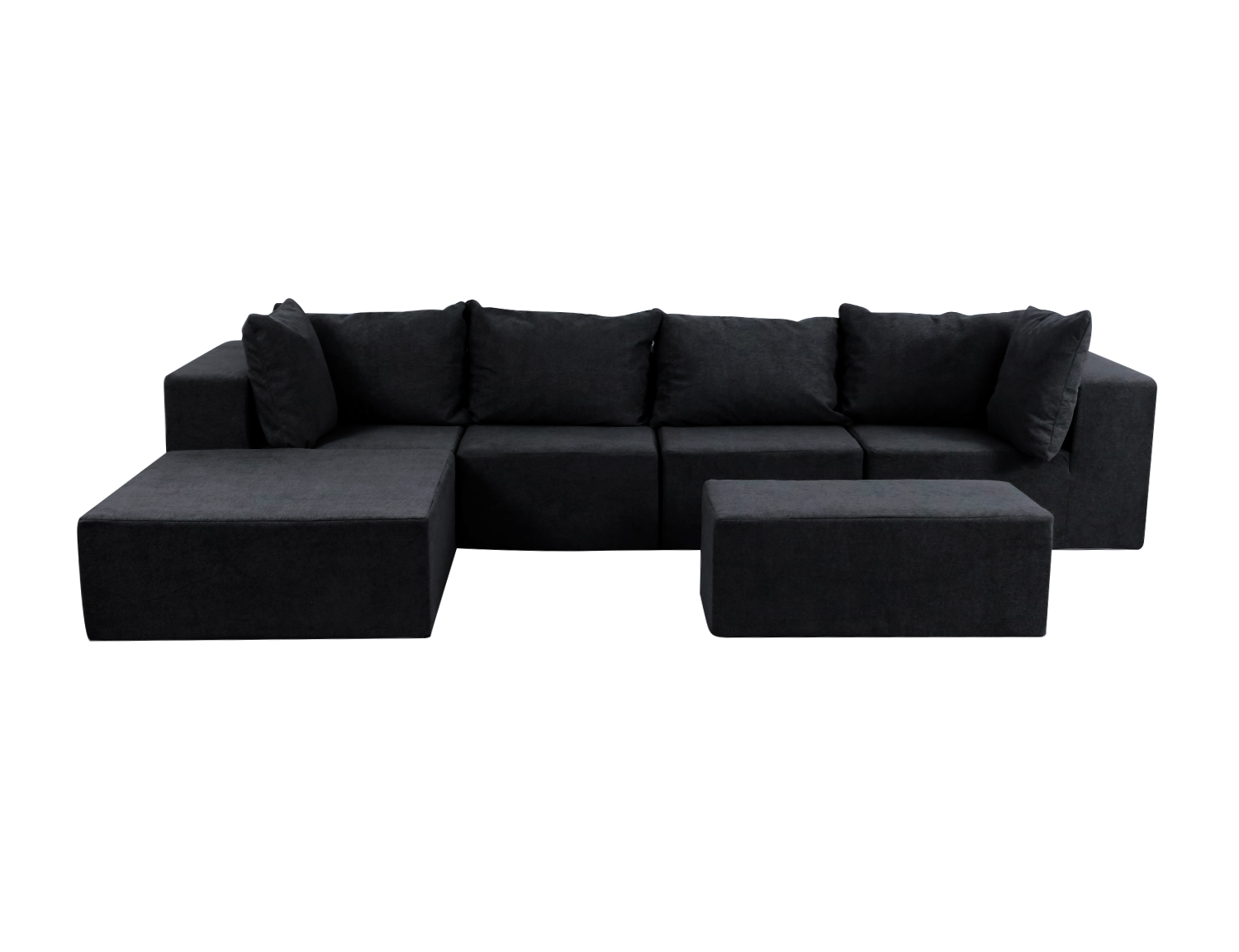 Large Breathable-Plush Sofa With Ottomans view 14