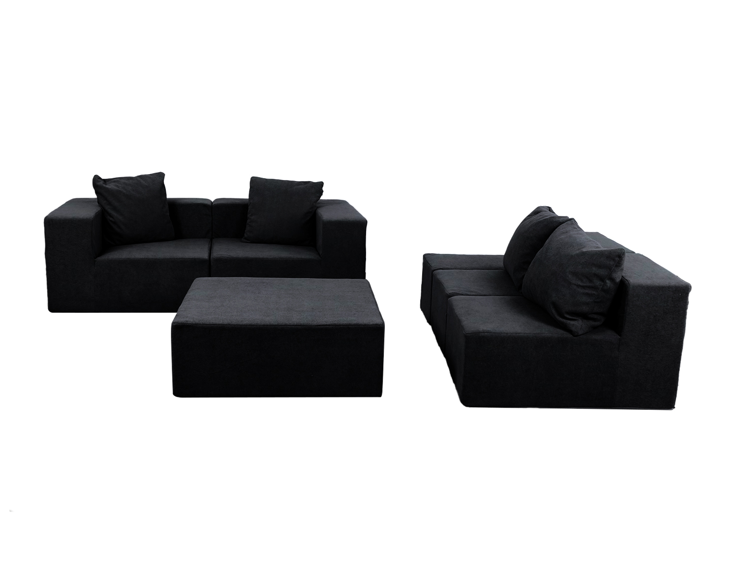 Large Breathable-Plush Sofa With Ottomans view 19