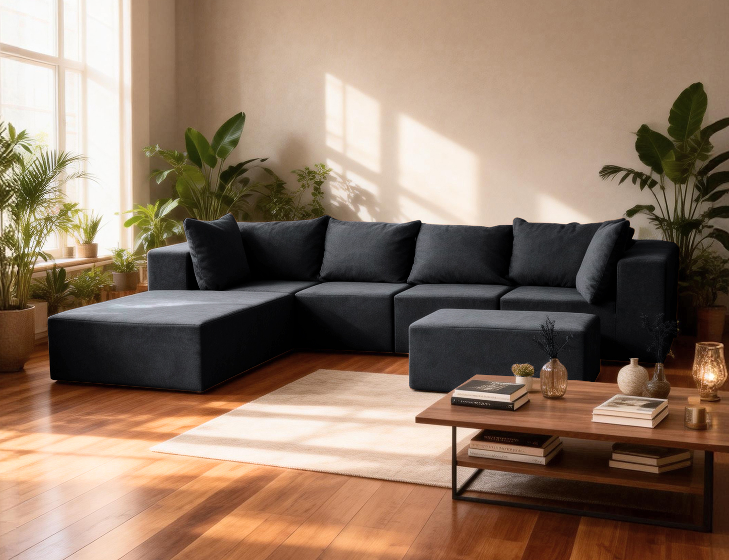 Large Breathable-Plush Sofa With Ottomans view 21