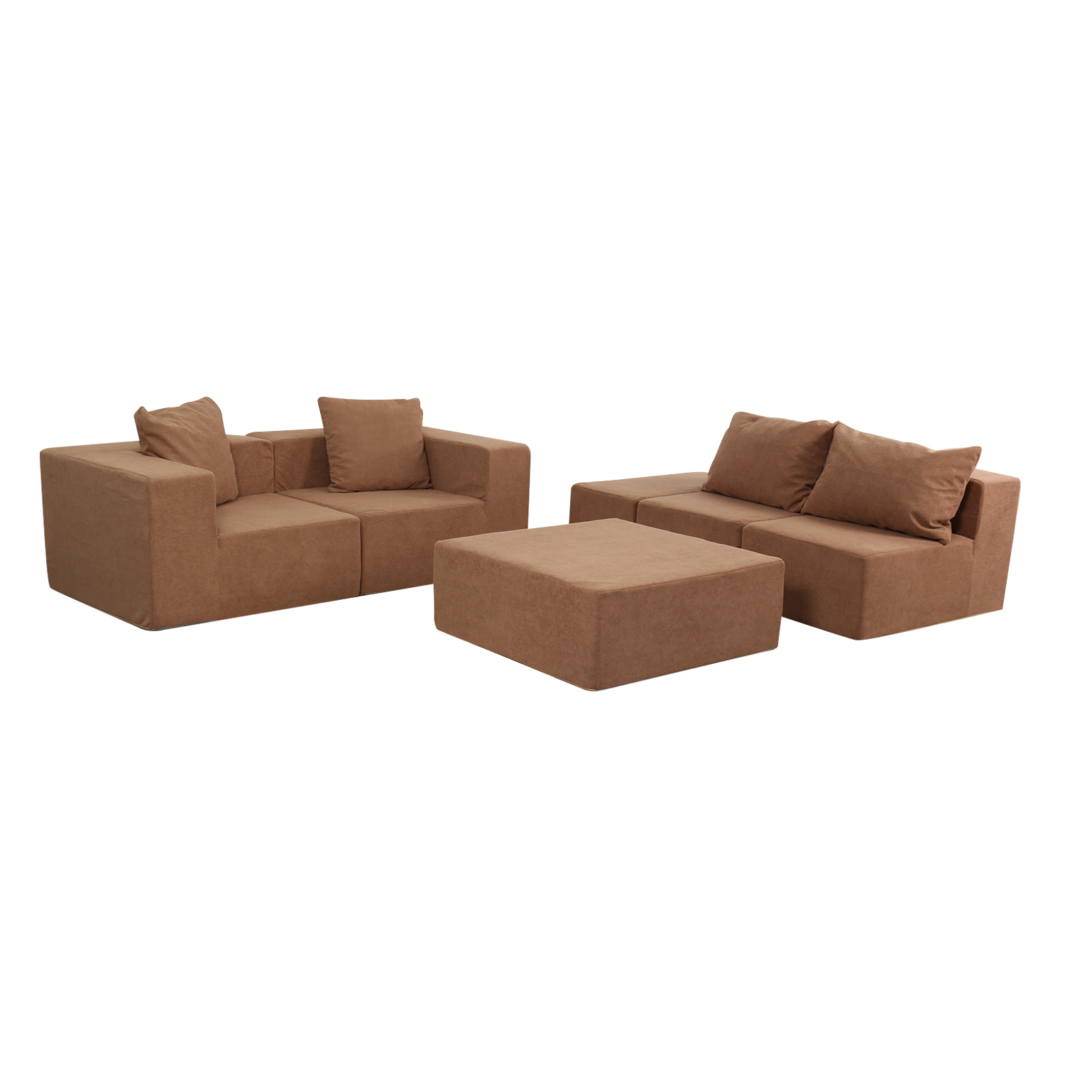 Large Breathable-Plush Sofa With Ottomans view 30