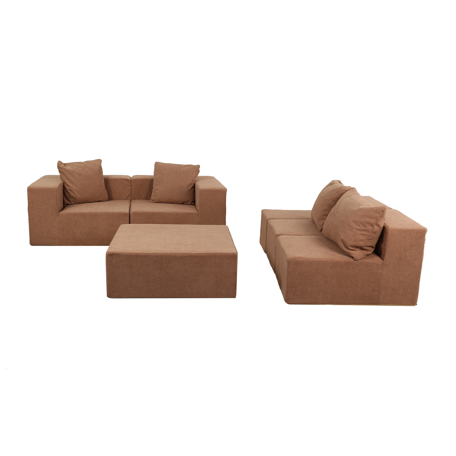Large Breathable-Plush Sofa With Ottomans view 31
