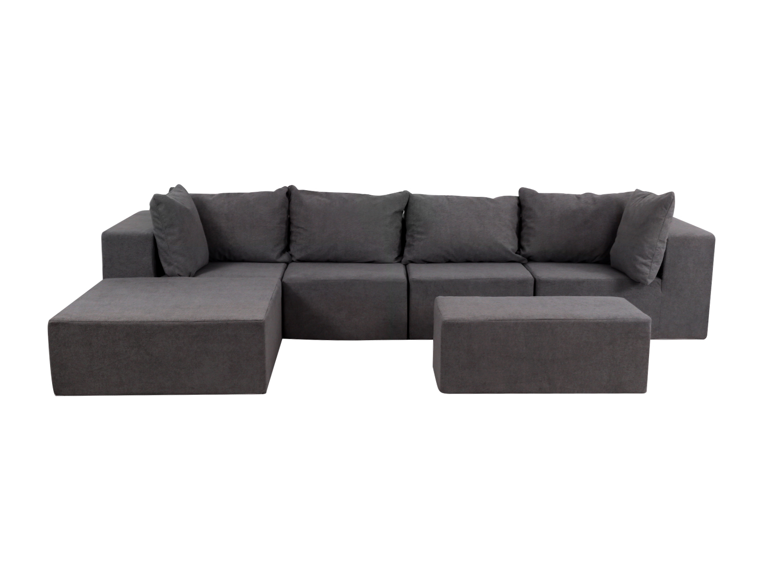 Large Breathable-Plush Sofa With Ottomans view 38