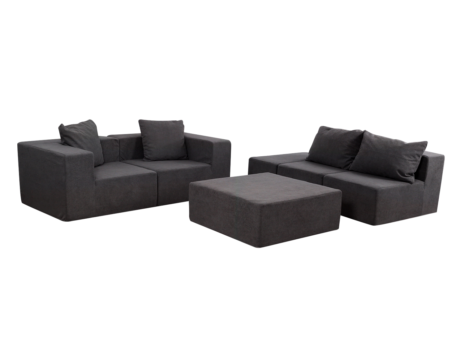 Large Breathable-Plush Sofa With Ottomans view 42