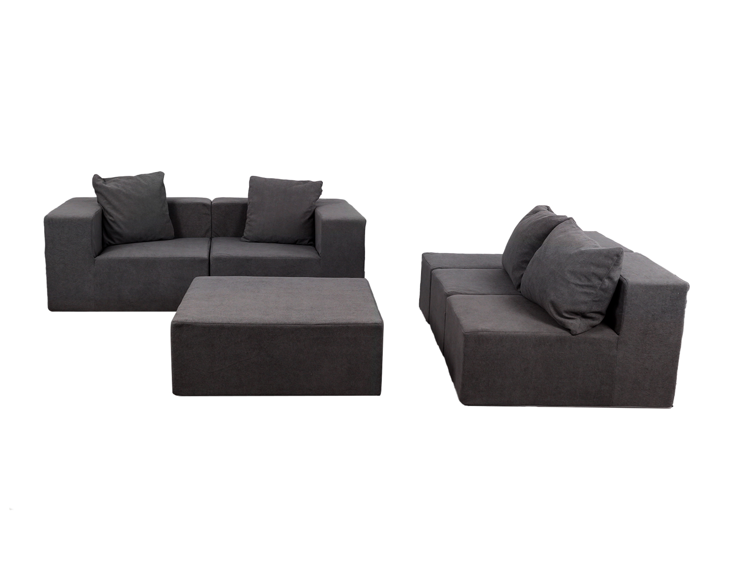 Large Breathable-Plush Sofa With Ottomans view 43