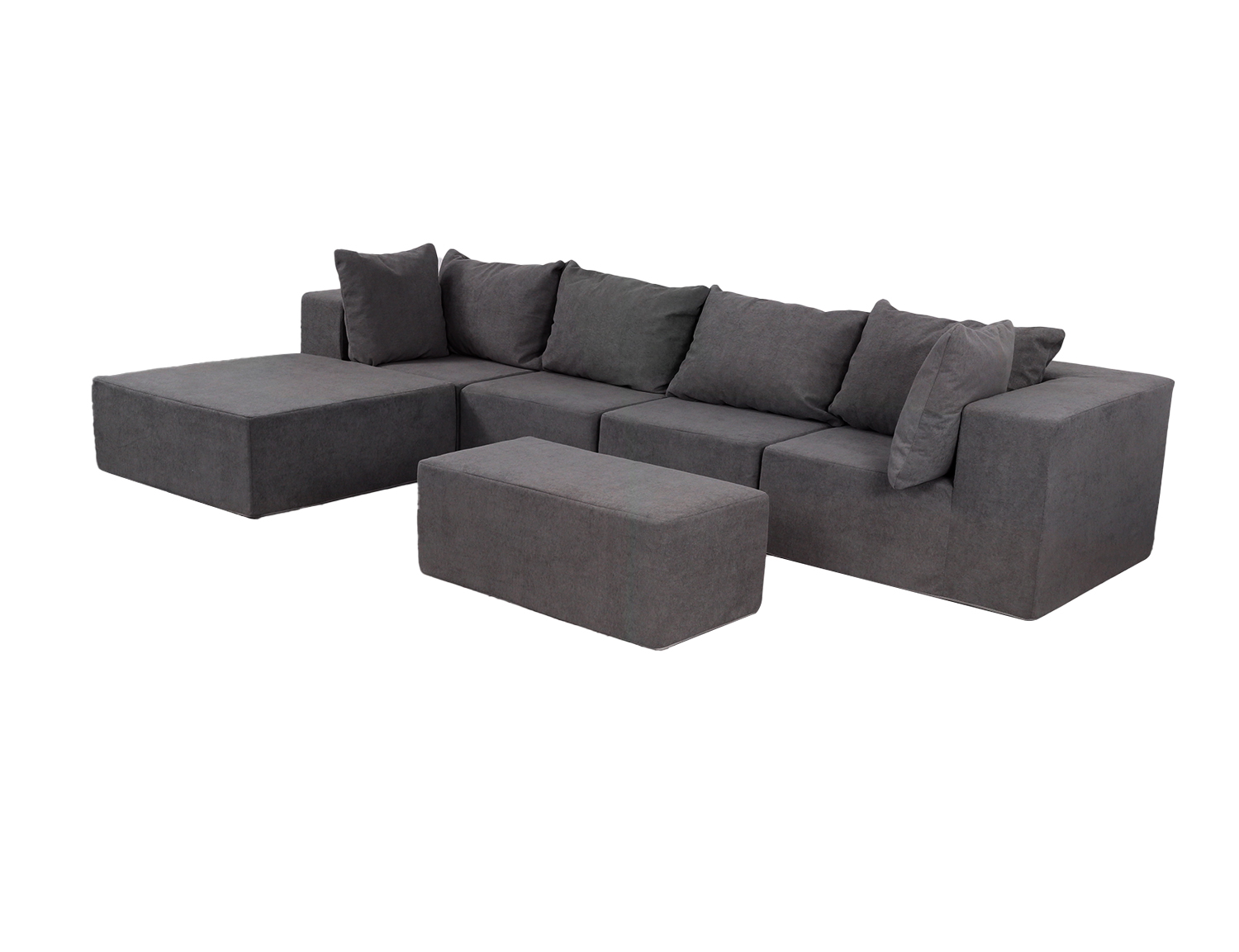 Large Breathable-Plush Sofa With Ottomans view 44