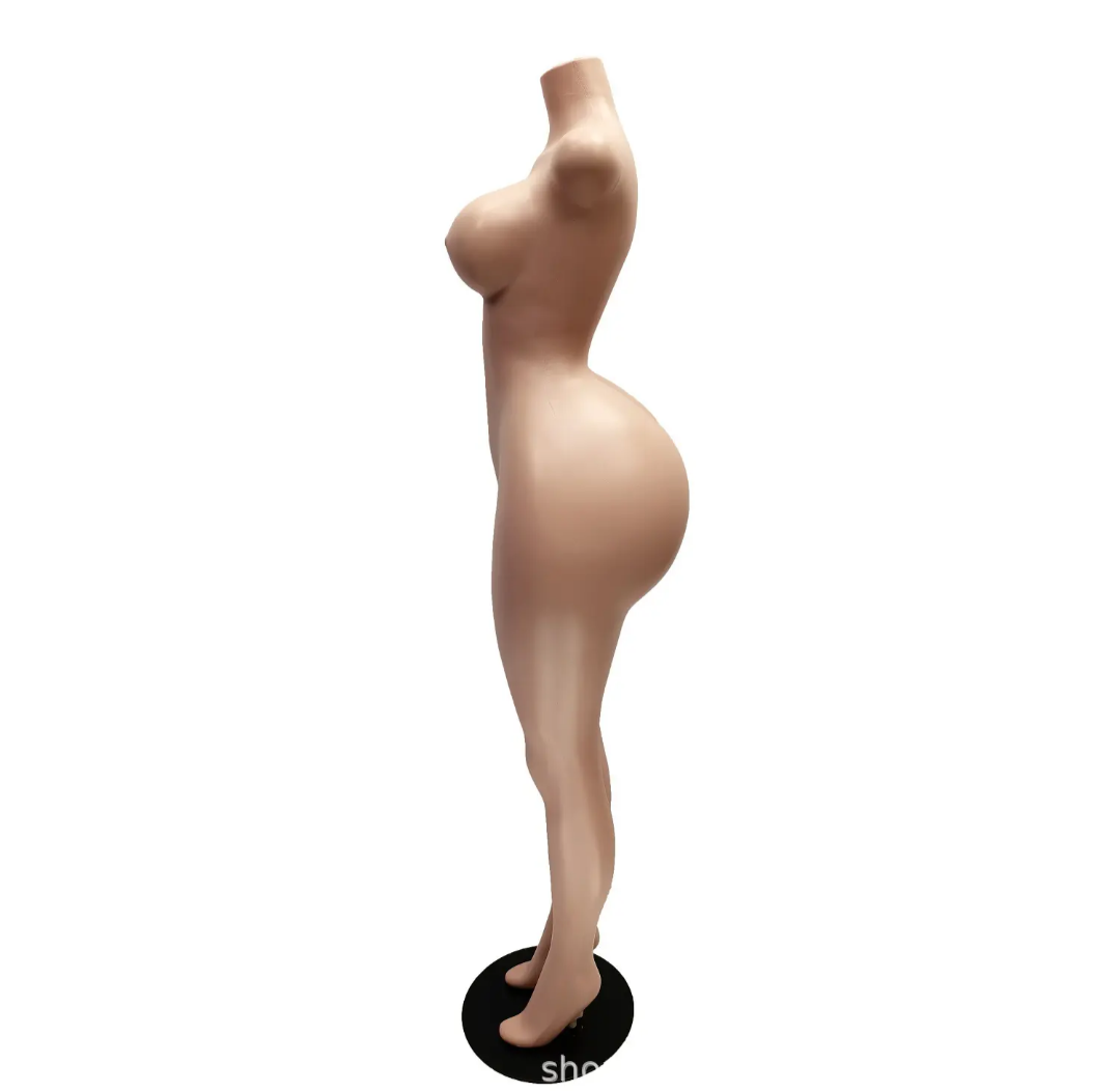 Curvy Headless Female Plastic Mannequin with Base view 3