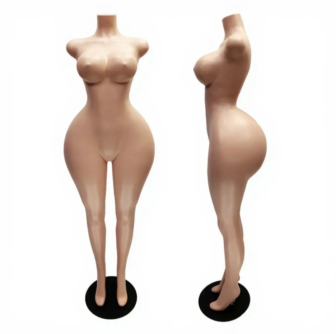 Curvy Headless Female Plastic Mannequin with Base