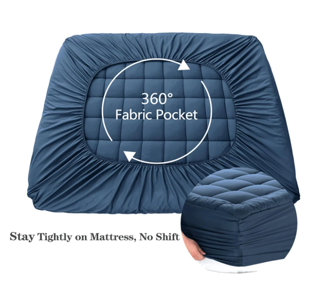 Dark grey mattress topper - twin / one-and-half view 3