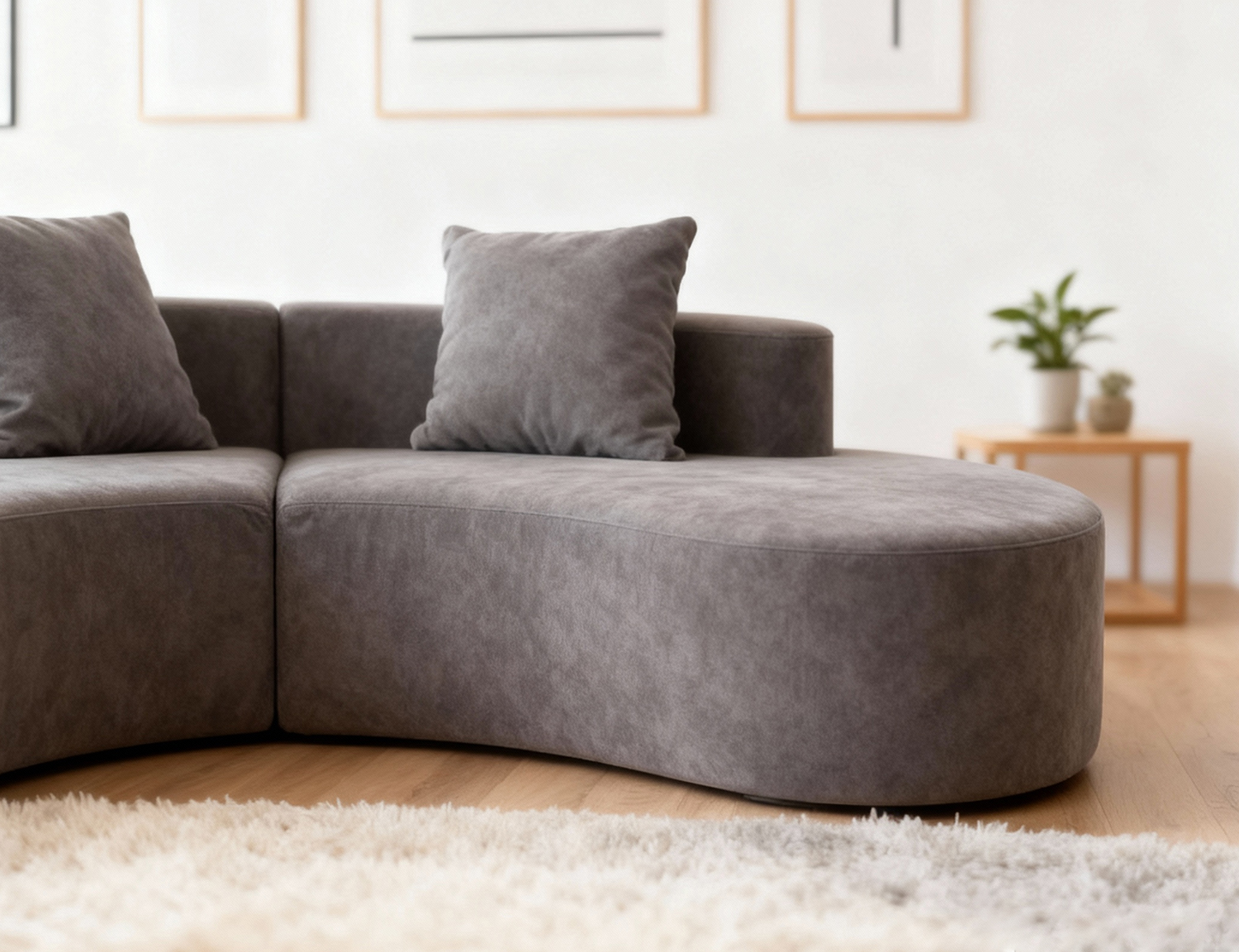 Curved breathable-plush compressible sofa product image