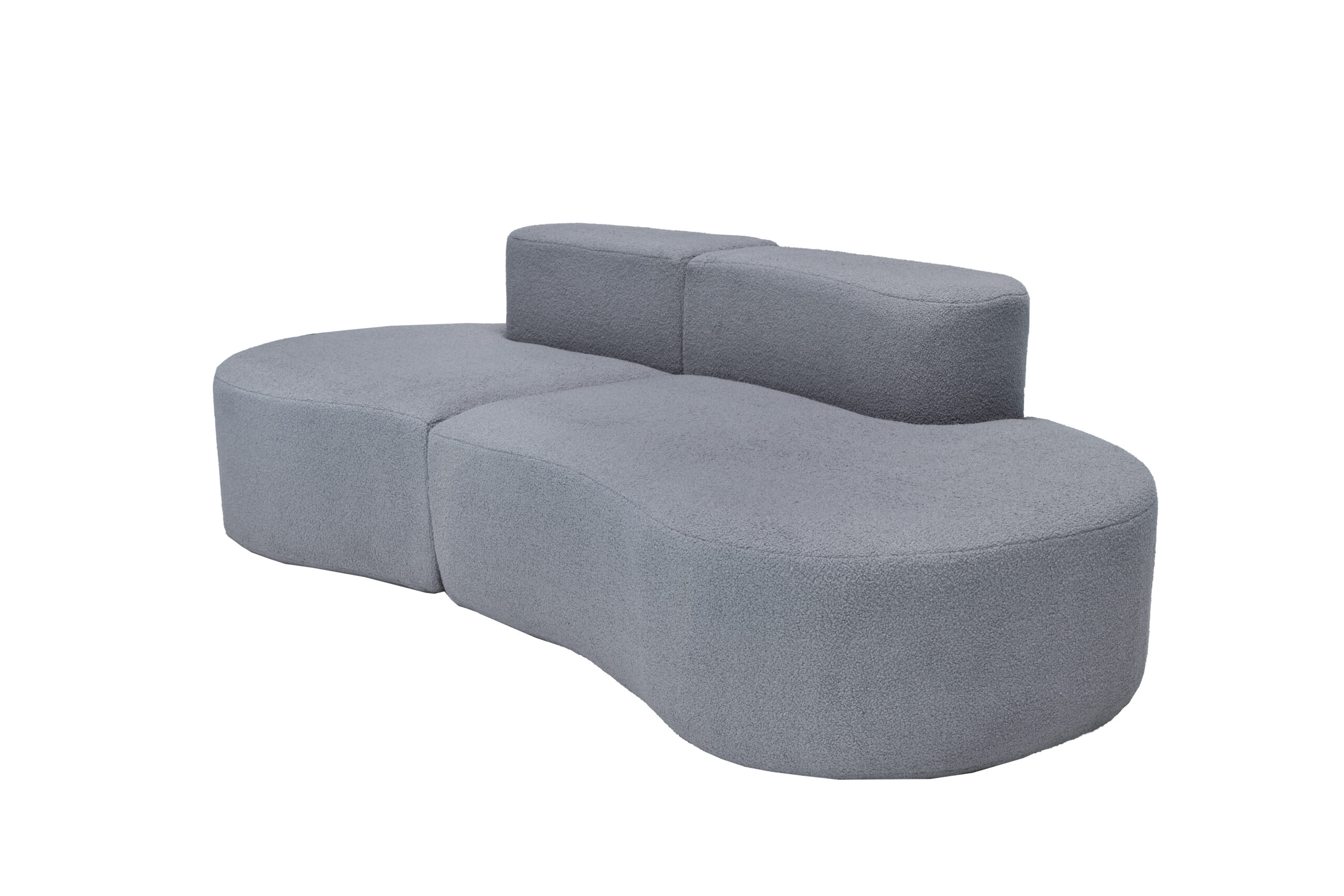 Blue curved compressible sofa product image