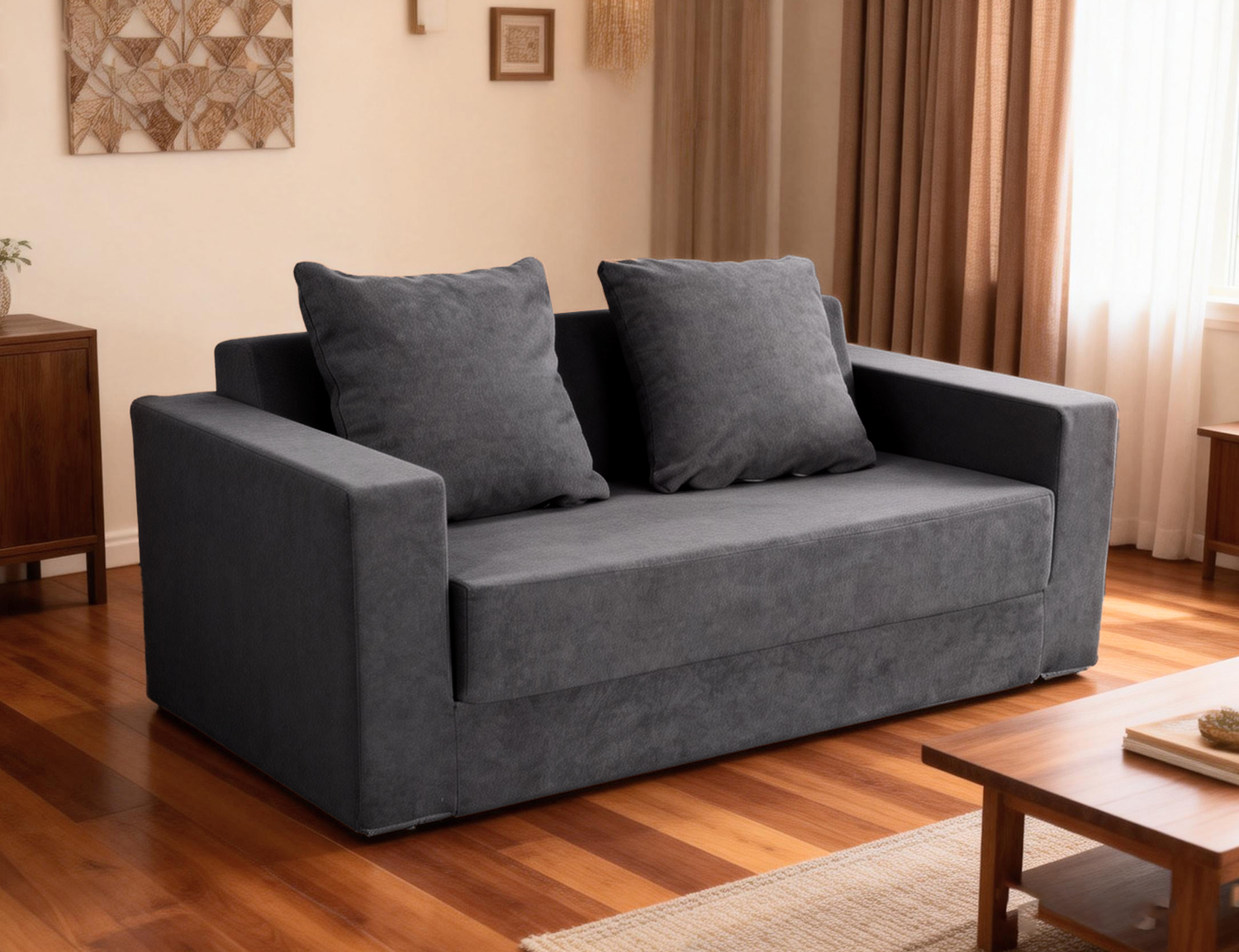 Folding compressible plush sofa product image