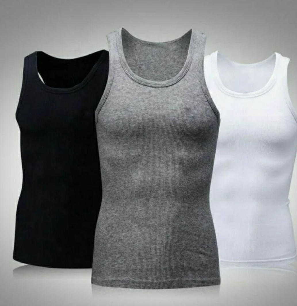 Men's Ribbed Singlets - Pack of 3 view 4