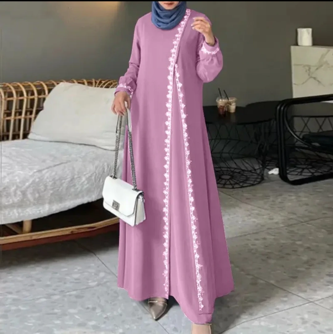 Pearl-Trim Modest Long Dress JSK-AB-1 photo 2