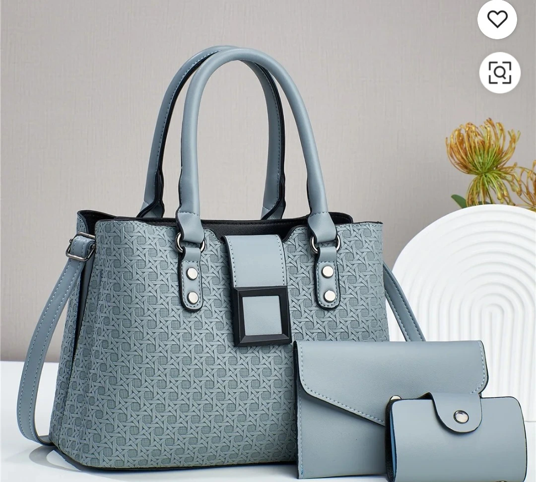 Black Tote Bag and Purse Set view 4