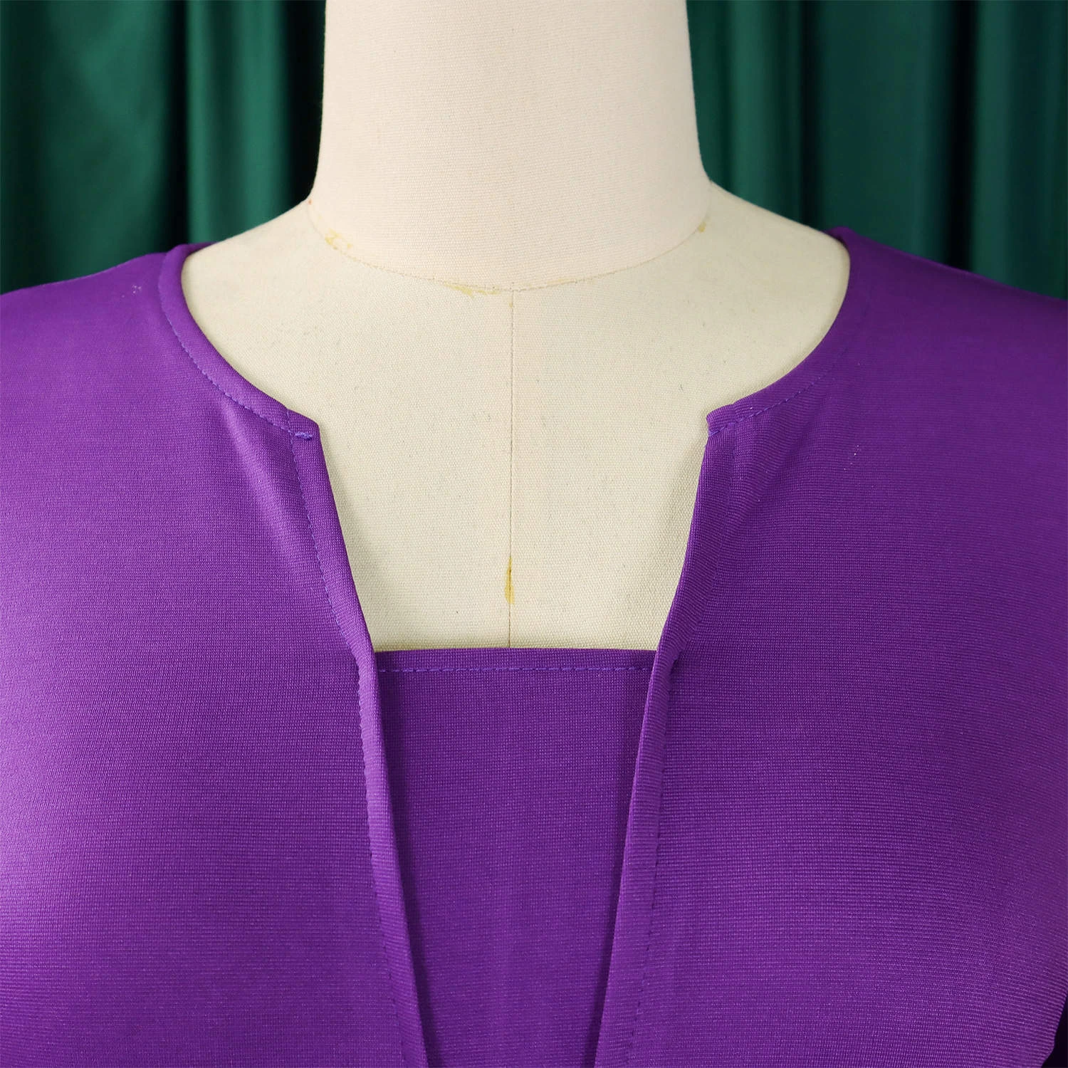 Purple Belted Short Sleeve Dress view 3