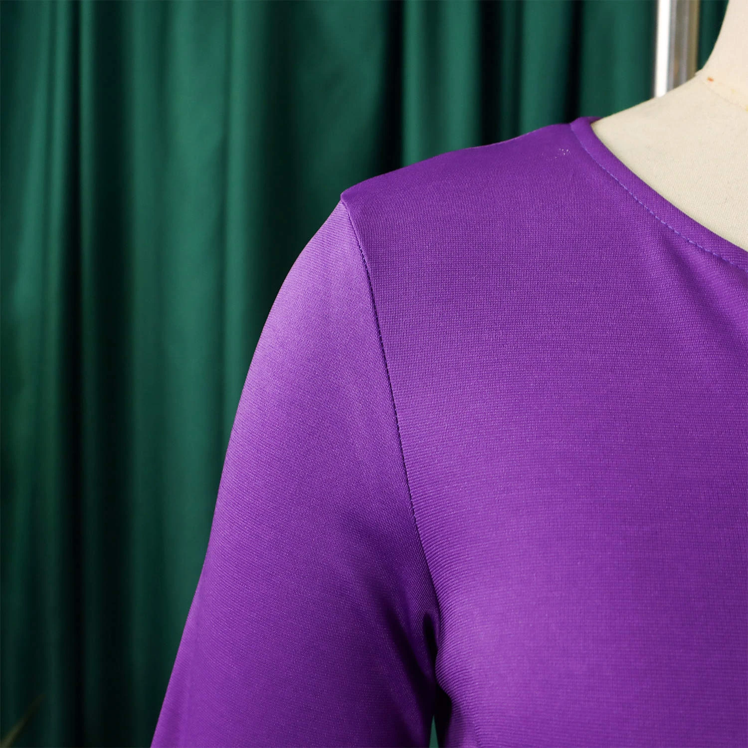 Purple Belted Short Sleeve Dress view 4