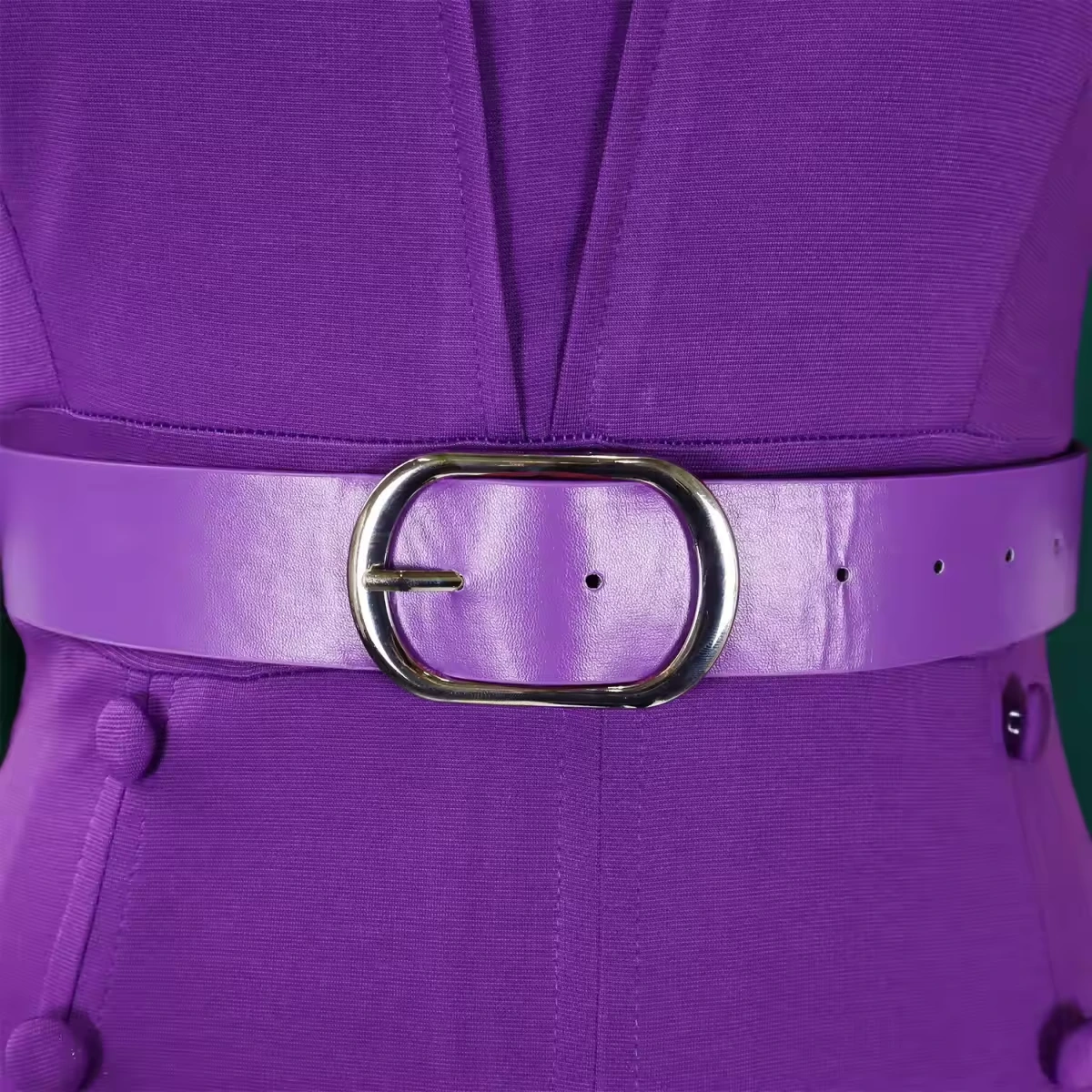 Purple Belted Short Sleeve Dress view 7