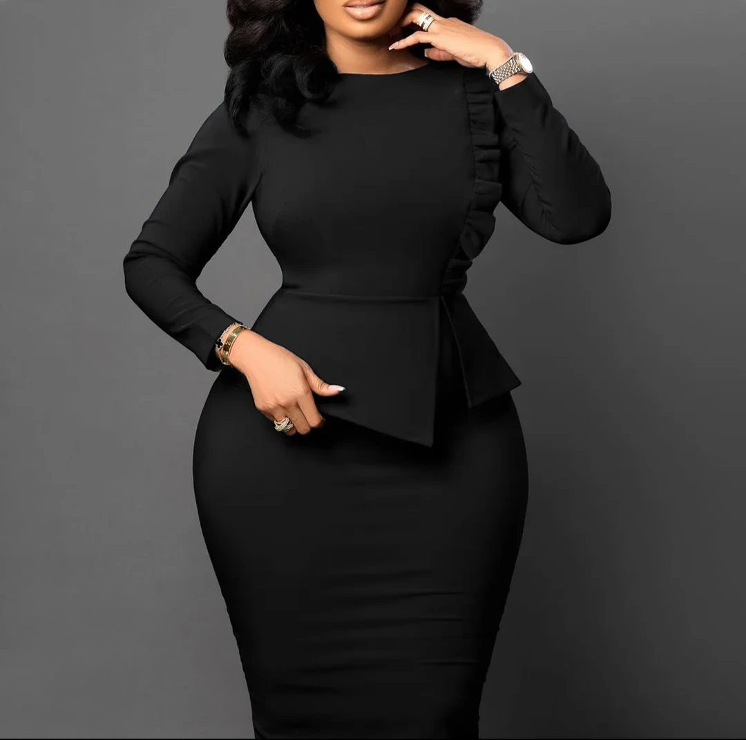 Tan Black-Print Belted Dress view 4