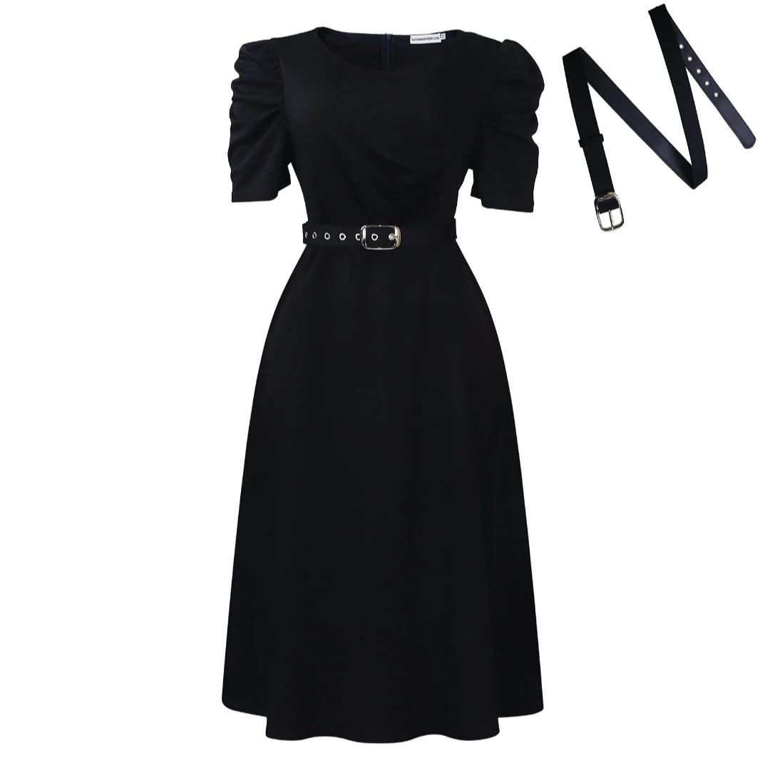Cream Shirt Dress with Pleated Skirt view 21