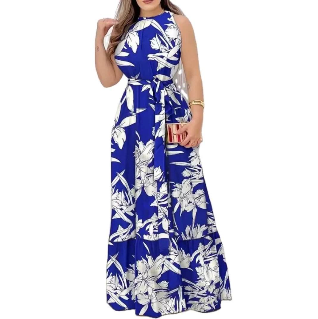 Floral Belted Maxi Dress Set view 2