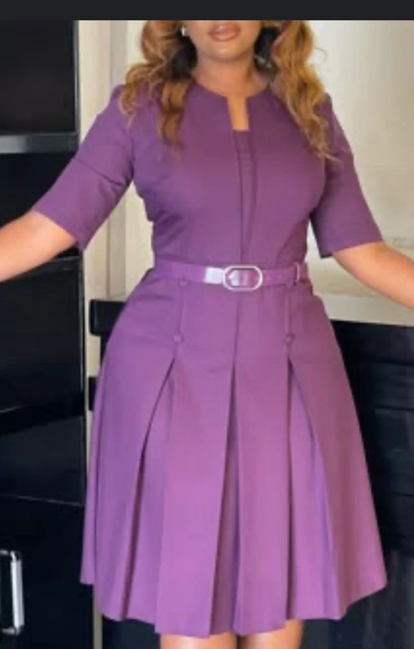 Purple Belted Utility Midi Dress
