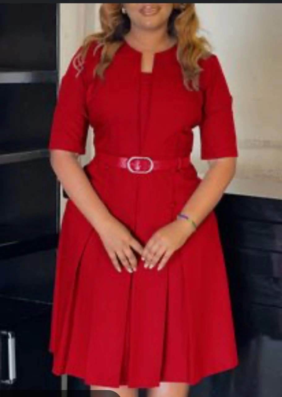 Purple Belted Utility Midi Dress view 3